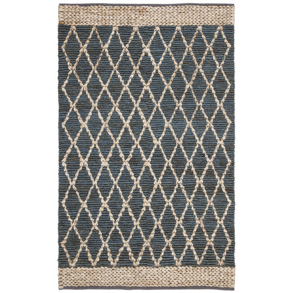 Breakwater Bay Alejo Handmade Hand Loomed Dark Blue/Brown Rug & Reviews